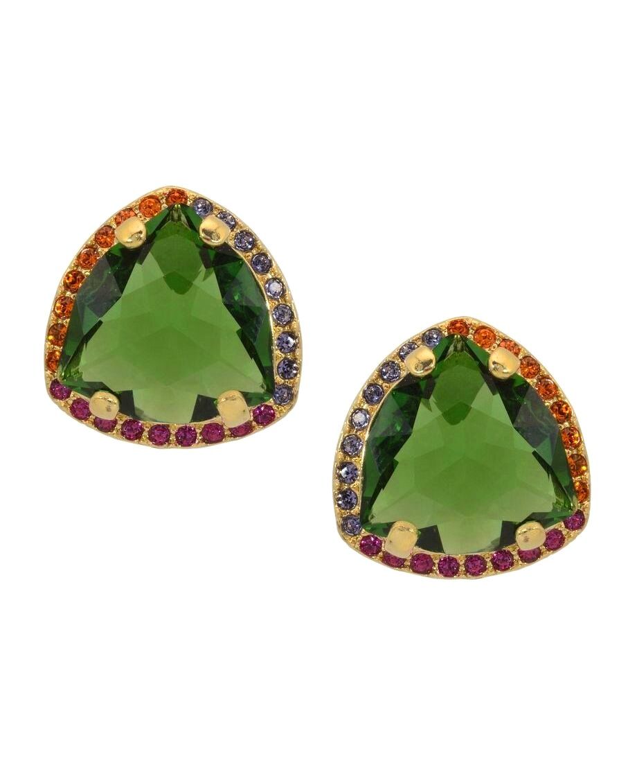 Pendientes fiesta cortos de colores en plata de ley con baño de oro