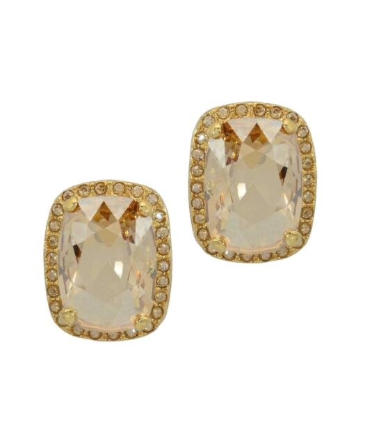 Pendientes fiesta en tonos dorados de plata bañada en oro 18 K con Swarovski