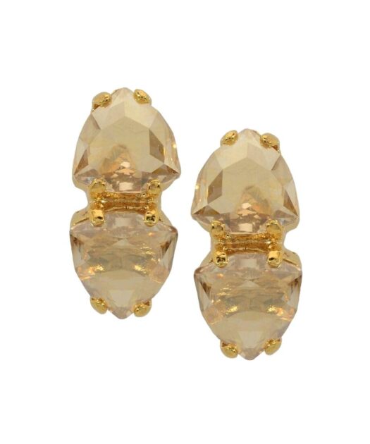 Pendientes fiesta oro amarillo de plata con cristales Swarovski