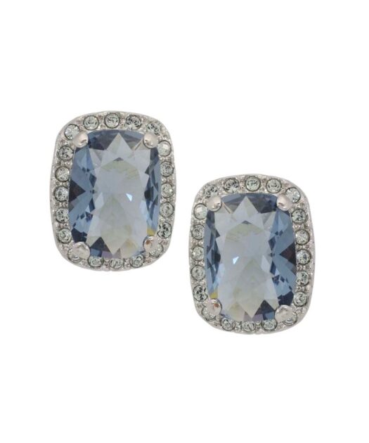 Pendientes fiesta plata de primera ley rodinada con cristales azules