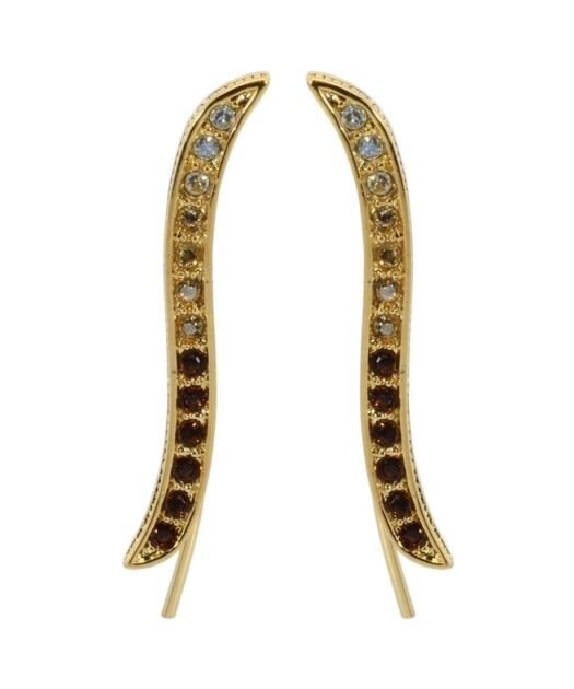 Pendientes alargados oro amarillo de plata con Swarovski Elements