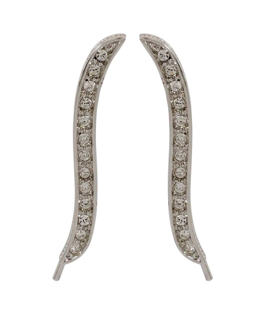 Pendientes alargados plata rodinada con cristales Swarovski brillantes Pendientes alargados plata rodinada con cristales Swarovski brillantes