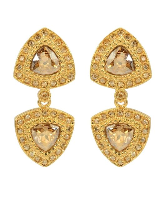 Pendientes fiesta con baño de oro amarillo de plata de primera ley