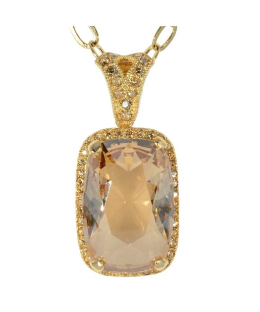 Colgante fiesta oro amarillo de plata de ley con cristales Swarovski