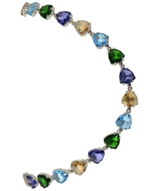 Collar fiesta de colores fabricado en plata rodinada con cristales Swarovski