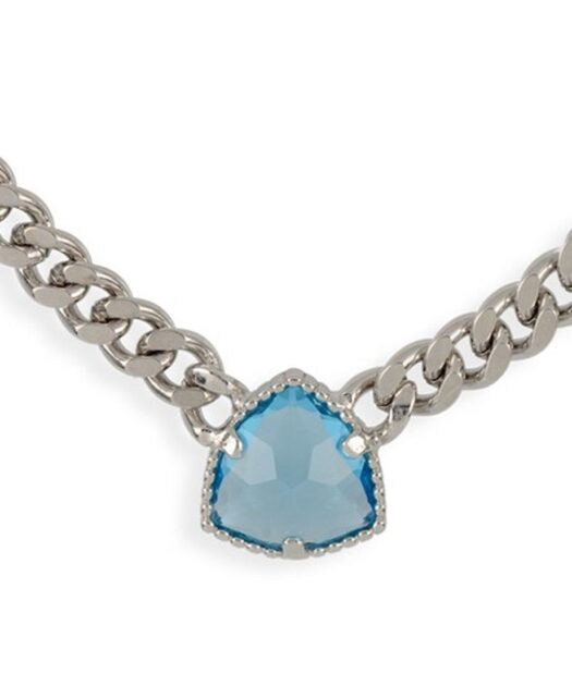 Gargantilla con Swarovski azul fabricada en plata de primera ley