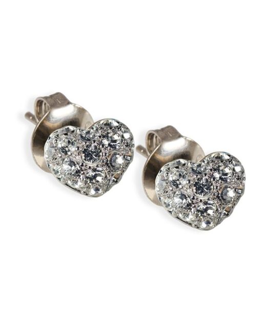 Pendientes corazón cristal Swarovski de plata de ley