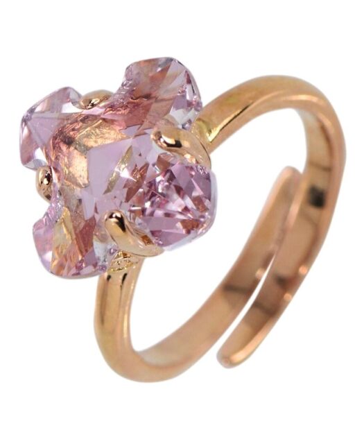 Anillo fetiche malva de plata de primera ley bañado en oro rosa