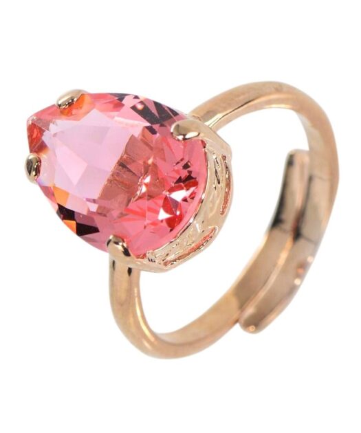 Anillo fetiche rosa de plata de primera ley con Swarovski Elements