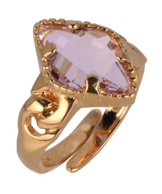 Anillo rosa de plata de primera ley con un cristal Swarovski