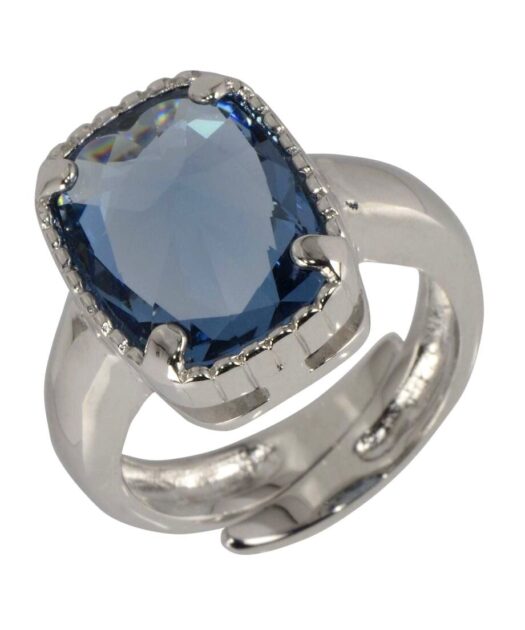 Anillo Swarovski azul fabricado en plata de primera ley
