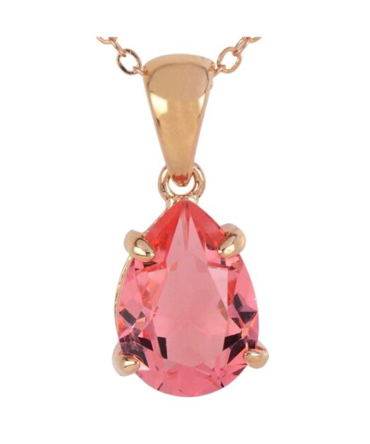 Colgante fetiche rosa con un cristal Swarovski de plata de ley