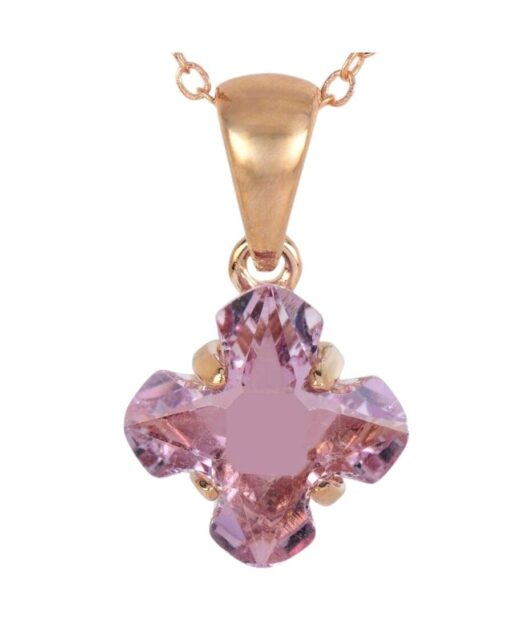 Colgante fetiche Swarovski Elements de plata bañada en oro rosa