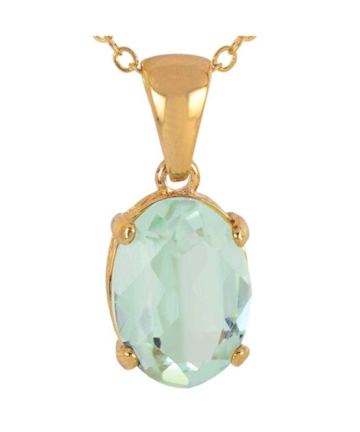 Colgante fetiche verde agua de plata de ley bañada en oro amarillo