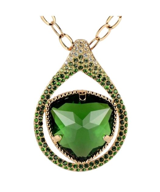 Colgante fiesta verde y rosa de plata de ley con cristales Swarovski