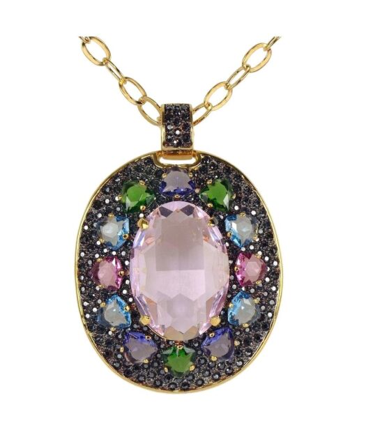 Colgante oro amarillo con Swarovski de plata de primera ley