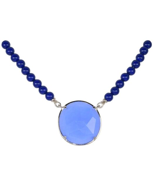 Collar Alegría con Swarovski Elements mate en tonos azules de plata bañada en rodio