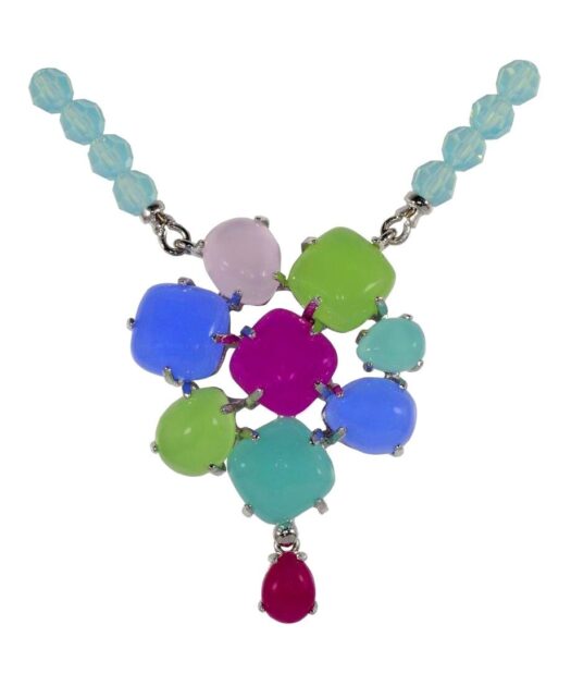Collar Alegría con Swarovski Elements mate en varios colores de plata bañada en rodio