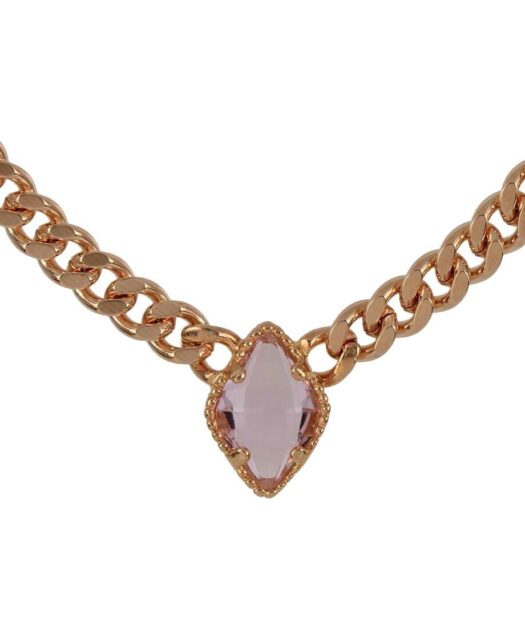 Gargantilla Swarovski rosa de plata de ley