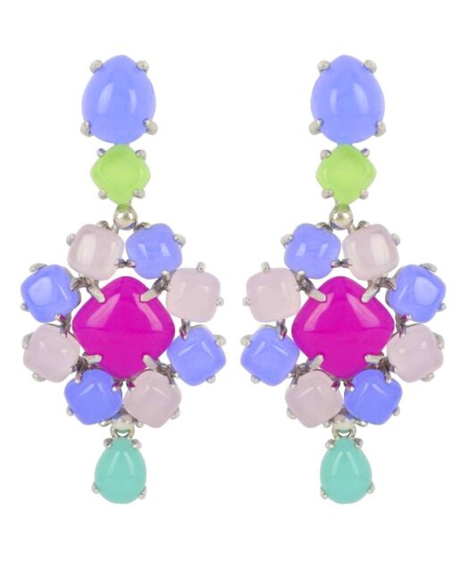 Pendientes Alegría con Swarovski Elements mate en diversos tonos de plata de primera ley rodinada