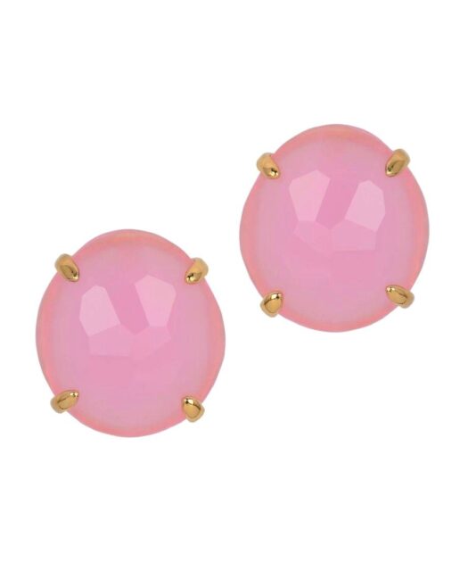 Pendientes Alegría con un cristal Swarovski rosa palo de plata de primera ley bañada en oro amarillo de Máximo Betro