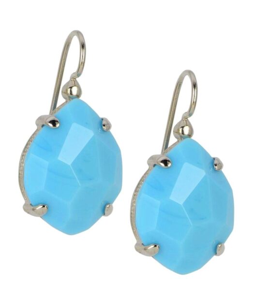 Pendientes Alegría con un cristal Swarovski mate azul claro de plata de primera ley bañada en rodio