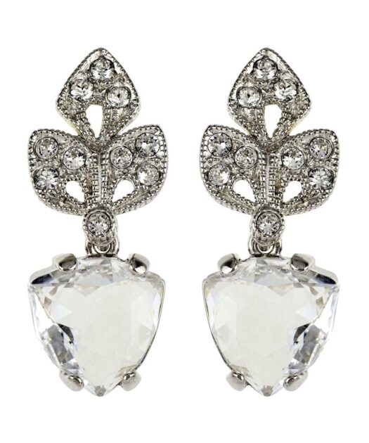 Pendientes articulados Seducción de plata de ley rodinada con Swarovski Elements