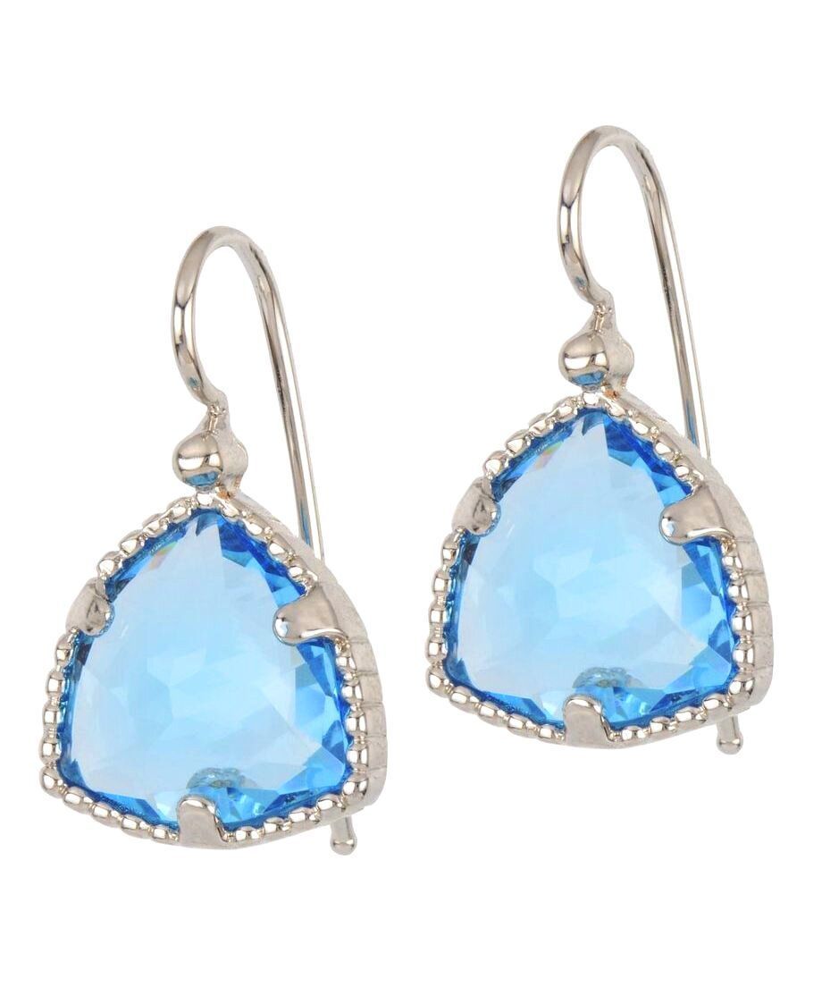 Pendientes azules cristal Swarovski de plata de primera ley