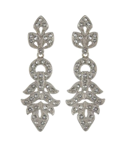 Pendientes boda en plata rodinada con cristal Swarovski brillante