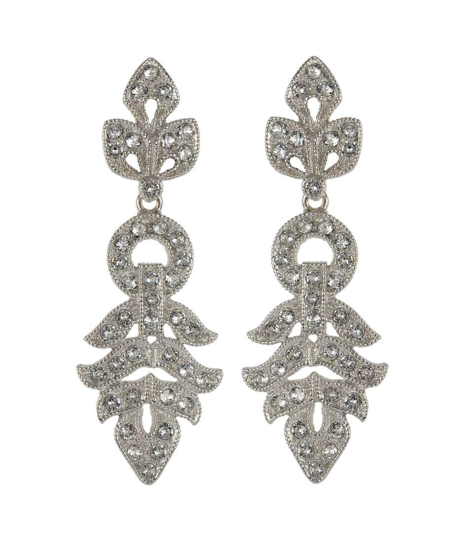 Pendientes boda en plata rodinada con cristal Swarovski brillante Pendientes boda en plata rodinada con cristal Swarovski brillante