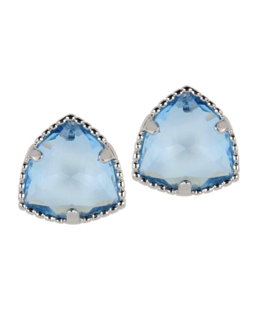 Pendientes con cristal Swarovski azul de plata rodinada