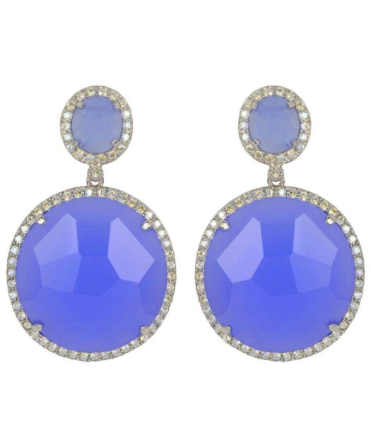 Pendientes Alegría con Swarovski Elements en tonos malvas de plata de primera ley rodinada