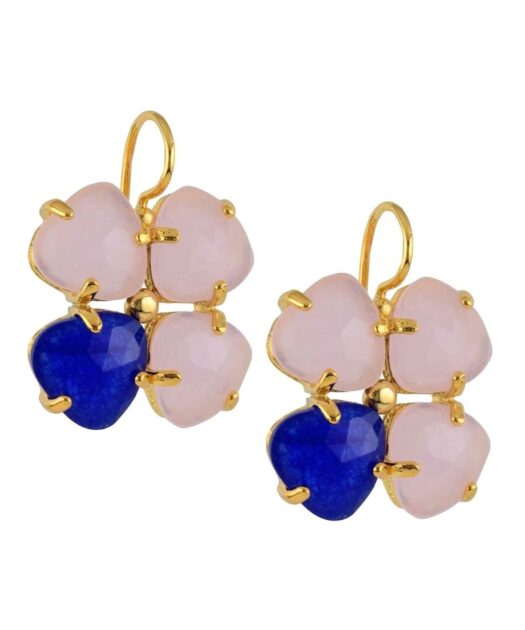 Pendientes con piedras en forma de trébol de cuatro hojas