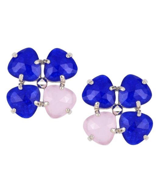 Pendientes con un trébol de cuatro piedras naturales