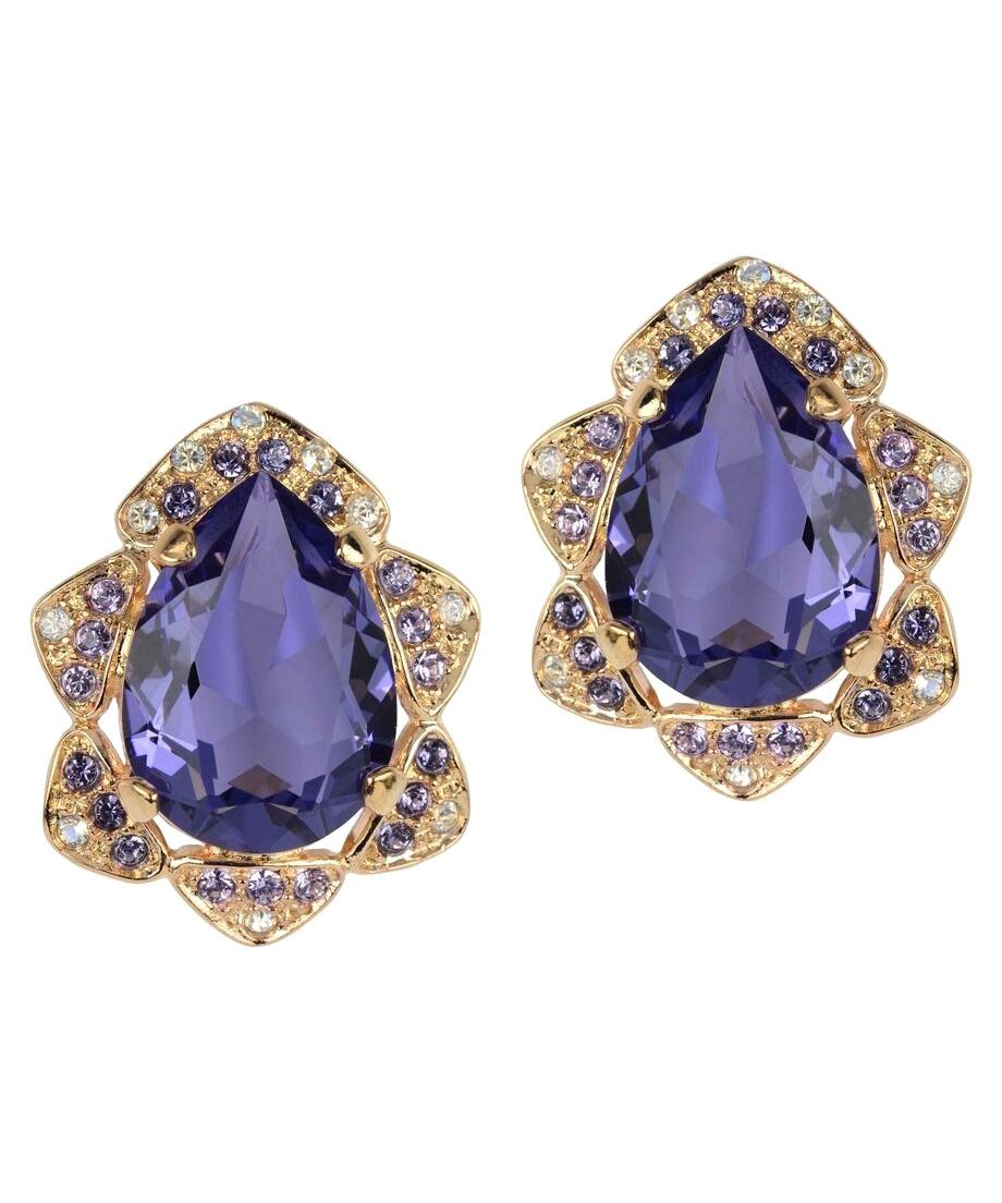 Pendientes cortos rosas y violetas de plata con Swarovski Elements Pendientes cortos rosas y violetas de plata con Swarovski Elements