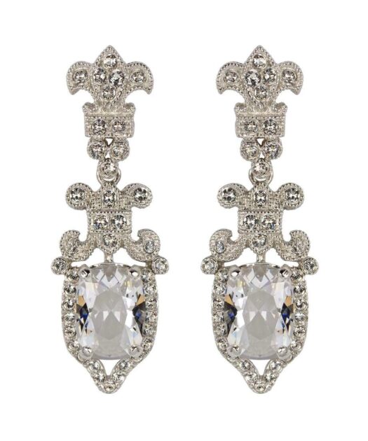 Pendientes de boda Seducción con cristales Swarovski de plata de ley rodinada