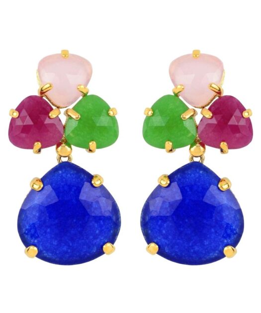 Pendientes de plata con piedras naturales reconstituidas
