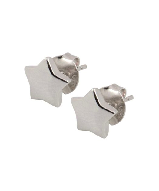 Pendientes estrellas pequeñas de plata de ley rodinada