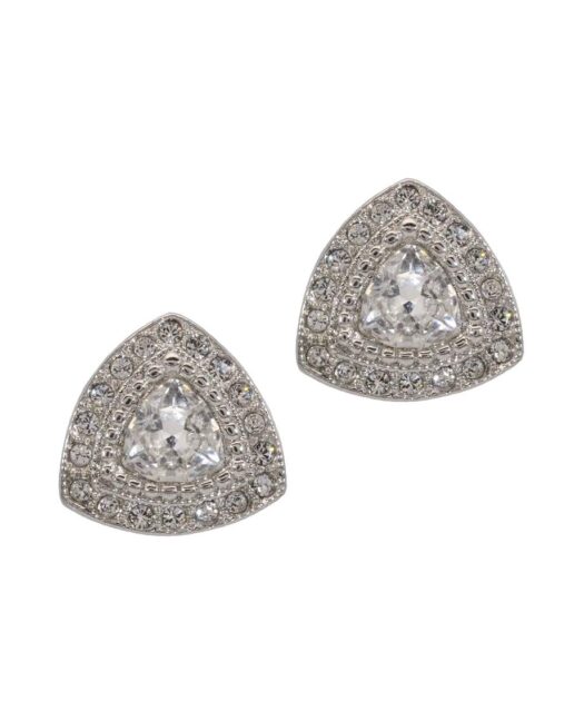 Pendientes fiesta blancos de plata de ley con un baño de rodio