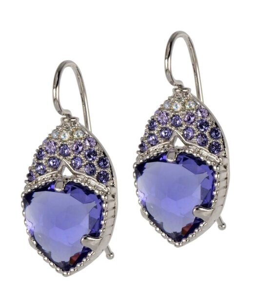 Pendientes fiesta de plata rodinada con cristales Swarovski