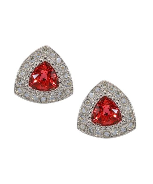 Pendientes fiesta rojos de plata rodinada con Swarovski Elements