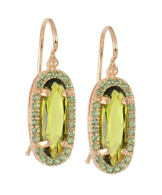Pendientes gancho Swarovski Elements de plata bañada en oro rosa