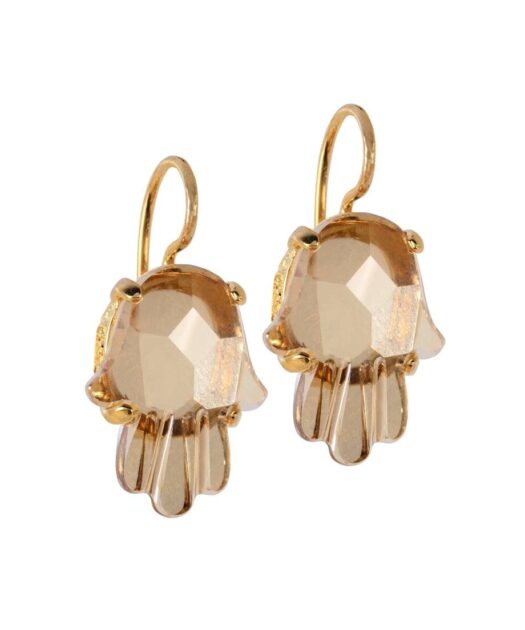 Pendientes mano de fátima dorada fabricados en plata con un baño de oro