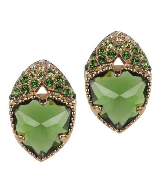 Pendientes mujer fiesta de plata bañada en oro rosa con Swarovski
