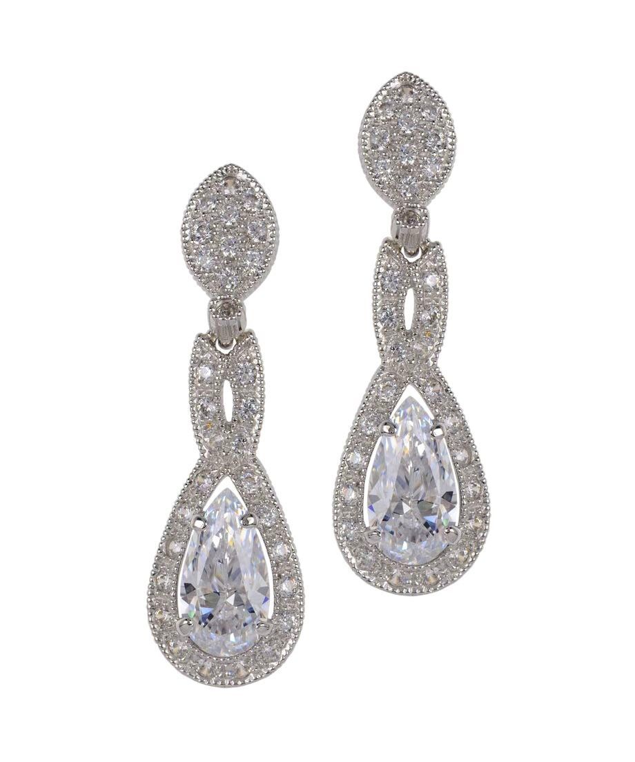 Pendientes novia con lágrimas Swarovski de plata 925 milésimas bañada en rodio Pendientes novia con lágrimas Swarovski de plata 925 milésimas bañada en rodio