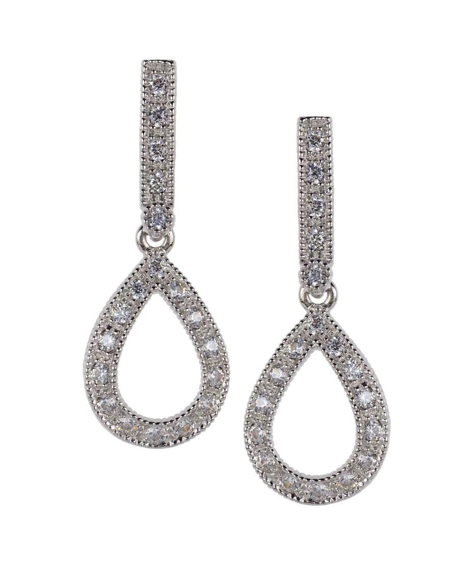 Pendientes novia finos de plata de ley rodinada con cristales Swarovski Pendientes novia finos de plata de ley rodinada con cristales Swarovski