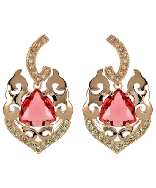 Pendientes oro rosa con Swarovski de plata 925 milésimas