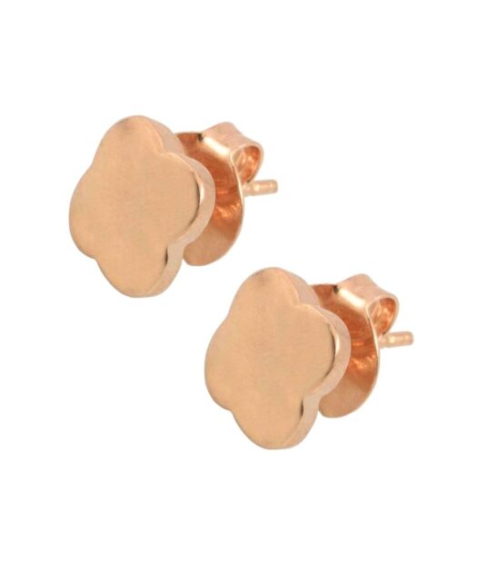 Pendientes oro rosa pequeños con una base de plata de primera ley