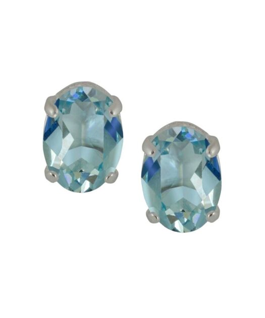Pendientes pequeños azules Swarovski de plata de primera ley