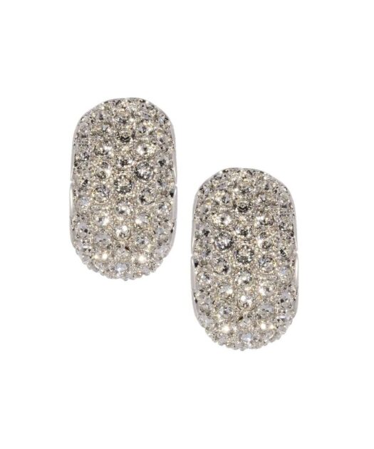 Pendientes pequeños brillo estelar de plata rodinada